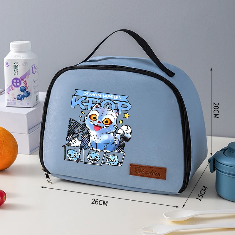 

KPop Demon Hunting Series Сумка для обеда Изолированная портативная сумка для пикника Bento с героями мультфильмов Студенческая еда Сумка с фруктами Забавные подарки на день рождения