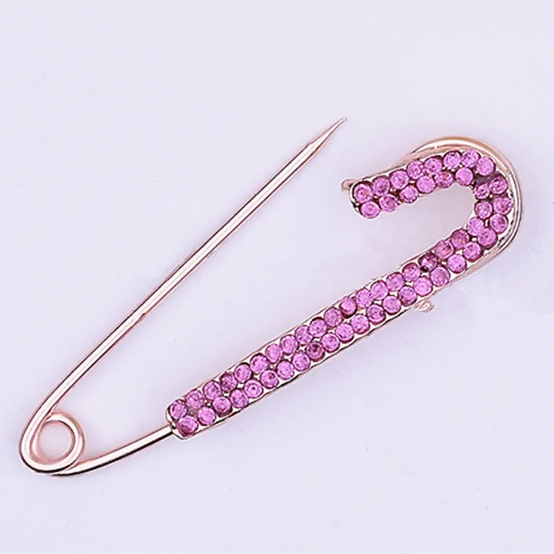New Fashionable Simple Double Row Rhinestone Brooches Pins Women Accessories Jewelry Bijoux Jewelry Gift Wholesale