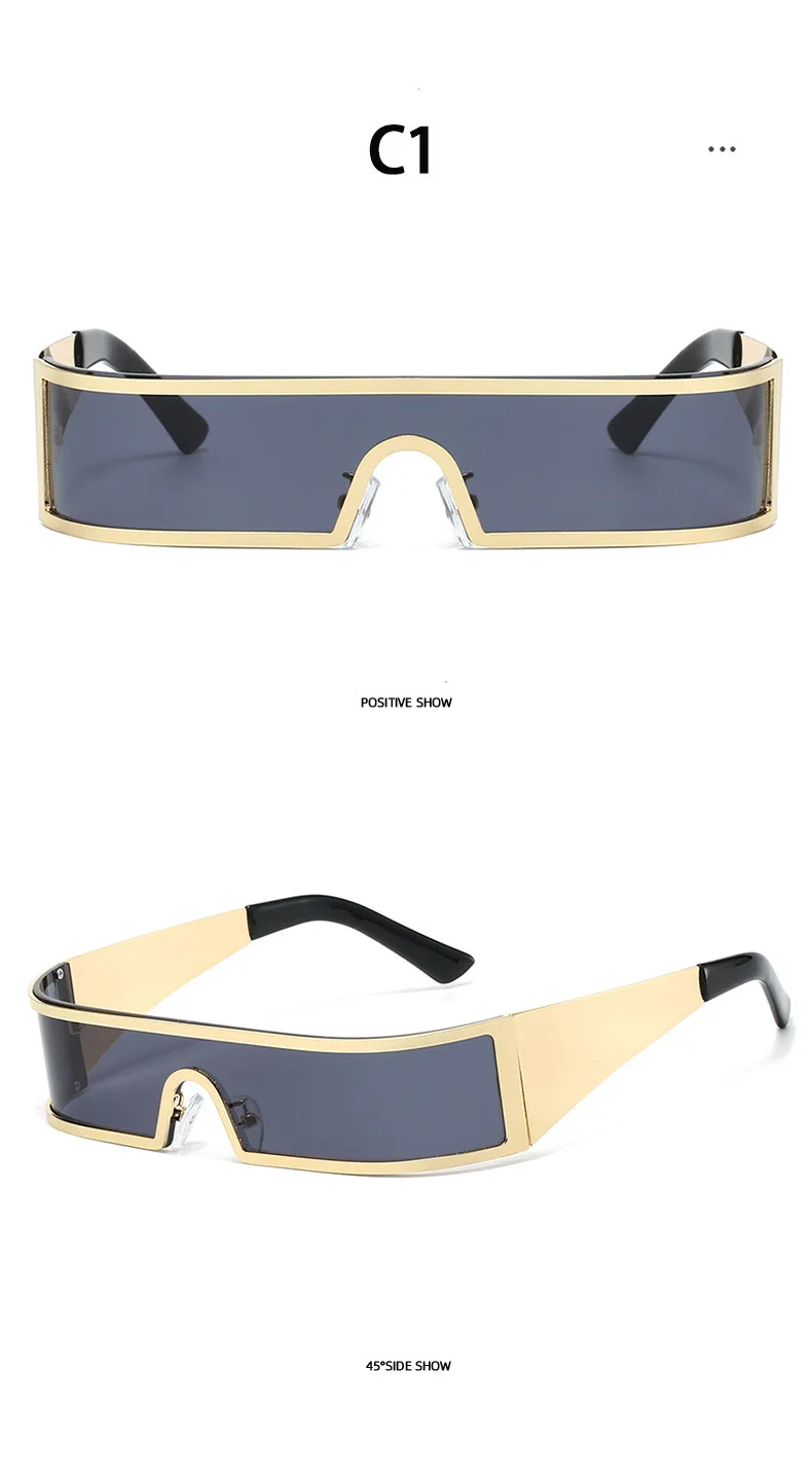 Trendige Sonnenbrille, personalisierbar, einteilig, kleiner Rahmen, Punk-Brille, Hip-Hop, Hot Girl Y2k-Sonnenbrille 9094 – Detail 5