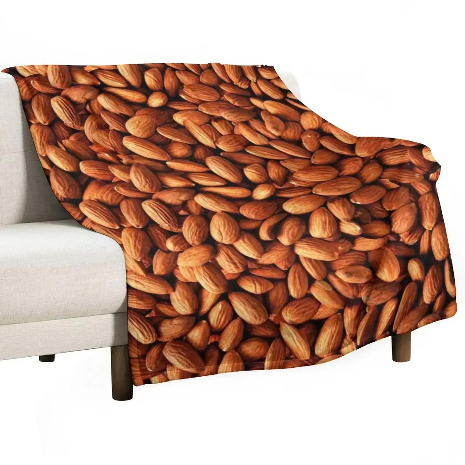 

Almond Seamless Pattern Throw Blanket Decorative Sofa Vintage Flannel Beautifuls Blankets