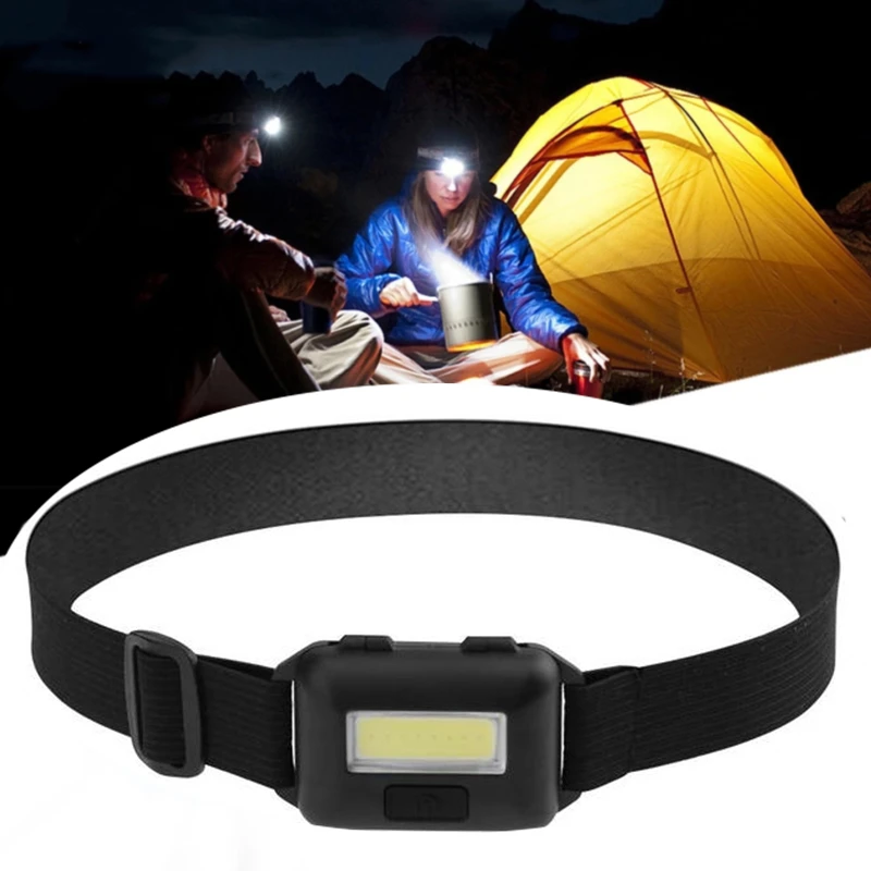 2026 New Mini COB LED Headlamp With Sensor Flashlight Torch Work Light For Outdoor Camping Night Fishing Helmet Headband Lamp
