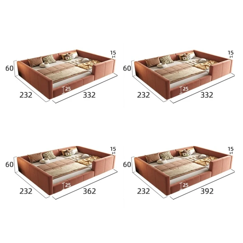 Upholstered Combination Tatami Beds 1.2m 1.8m Nordic Frames Tatami Beds Castle Fabric Adults Cama De Casal Home Furniture