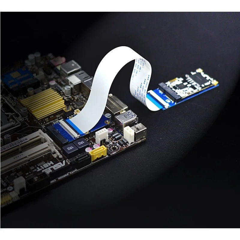 Mini PCI-E/mSATA Flexible Extender Cable Wire with SIM 8Pin Card Slot/MiniCard Extender Bracket