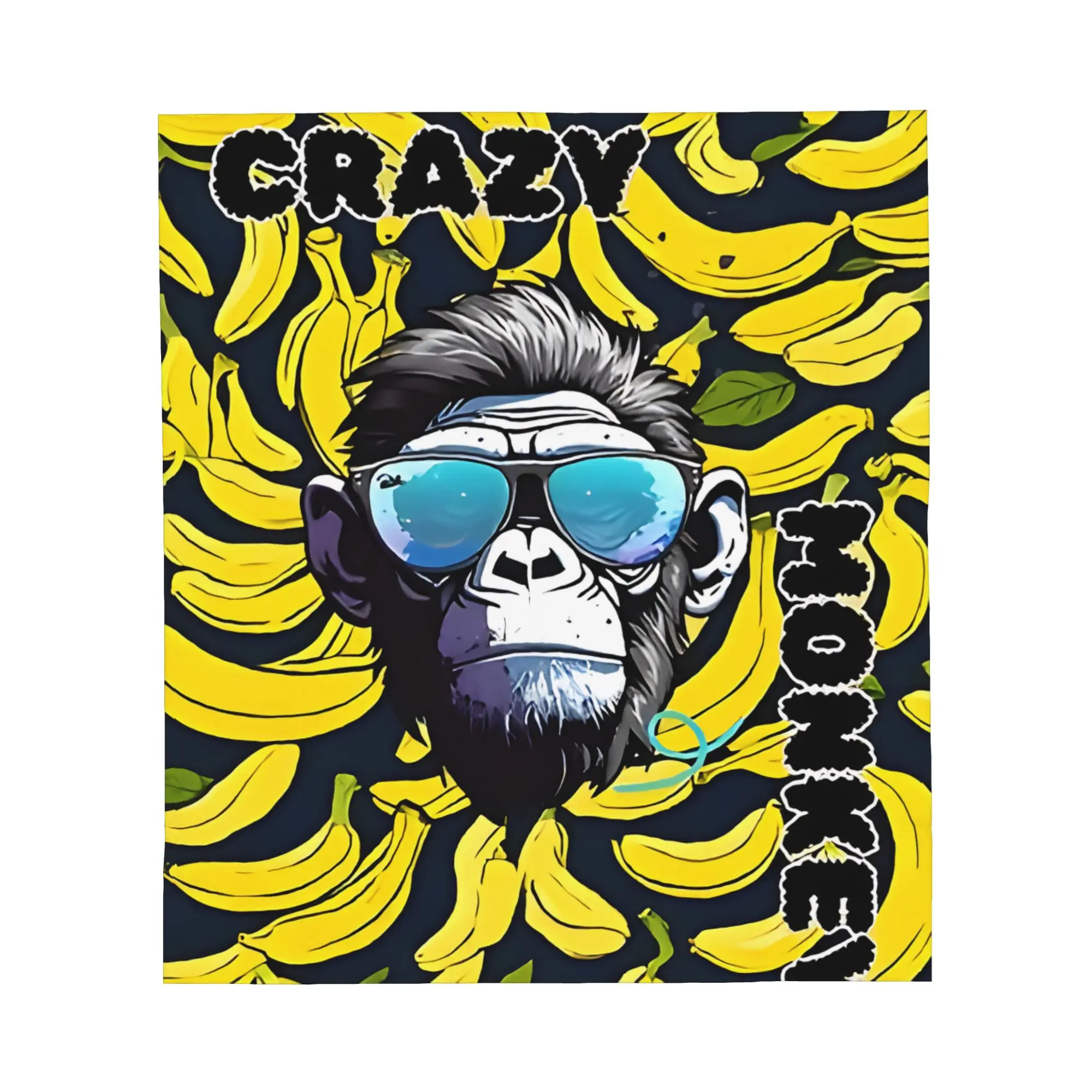 1PC CRAZY Monkey Banana blanket Throw Furry Winter Blankets for Adults Bedding Home Interior Fluffy Plaid Sofa Knee