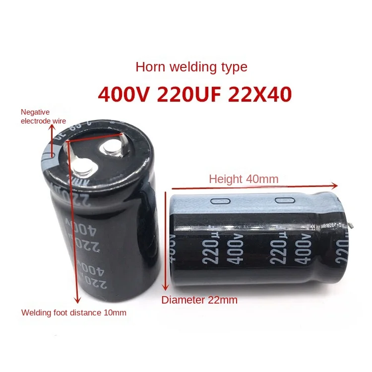 (1 Buah) 400V220UF 22X40 Kapasitor Elektrolit Nicicon 220UF 400V 22*40 Seri LN