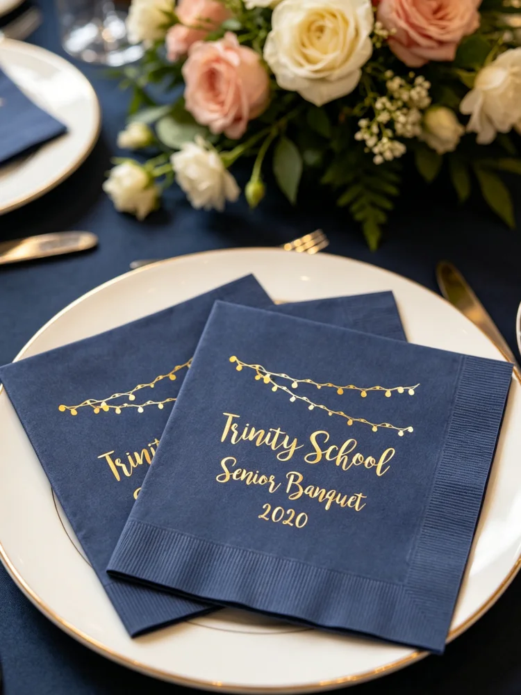 Personalized Graduation Prom Homecoming Paper Napkins School Banquet Beverage Cocktail Luncheon Dinner Guest Towels Disposable