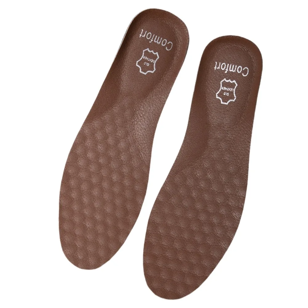 

Fahsion Simple Leather Insoles Brown Breathable Leather Shoe Insoles Shoe Pads Shock Absorption Sneaker Boots Pads Men Men