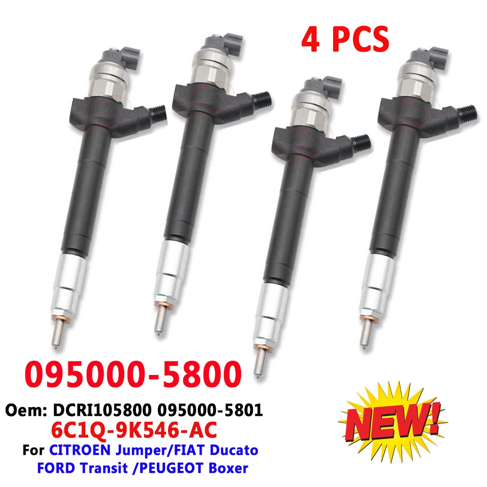 

4 Pieces 095000-5800 Diesel Injector Nozzle OEM 1378432 6C1Q-9K546-AC 1980J7 9659325580 DCRI105800 For CITROEN FIAT FORD PEUGEOT