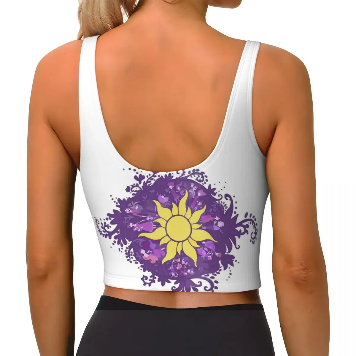 Custom Tangled - Sun - Kingdom Dance Women Sports Bras High Impact Vest Gym Workout Yoga Crop Tank Tops