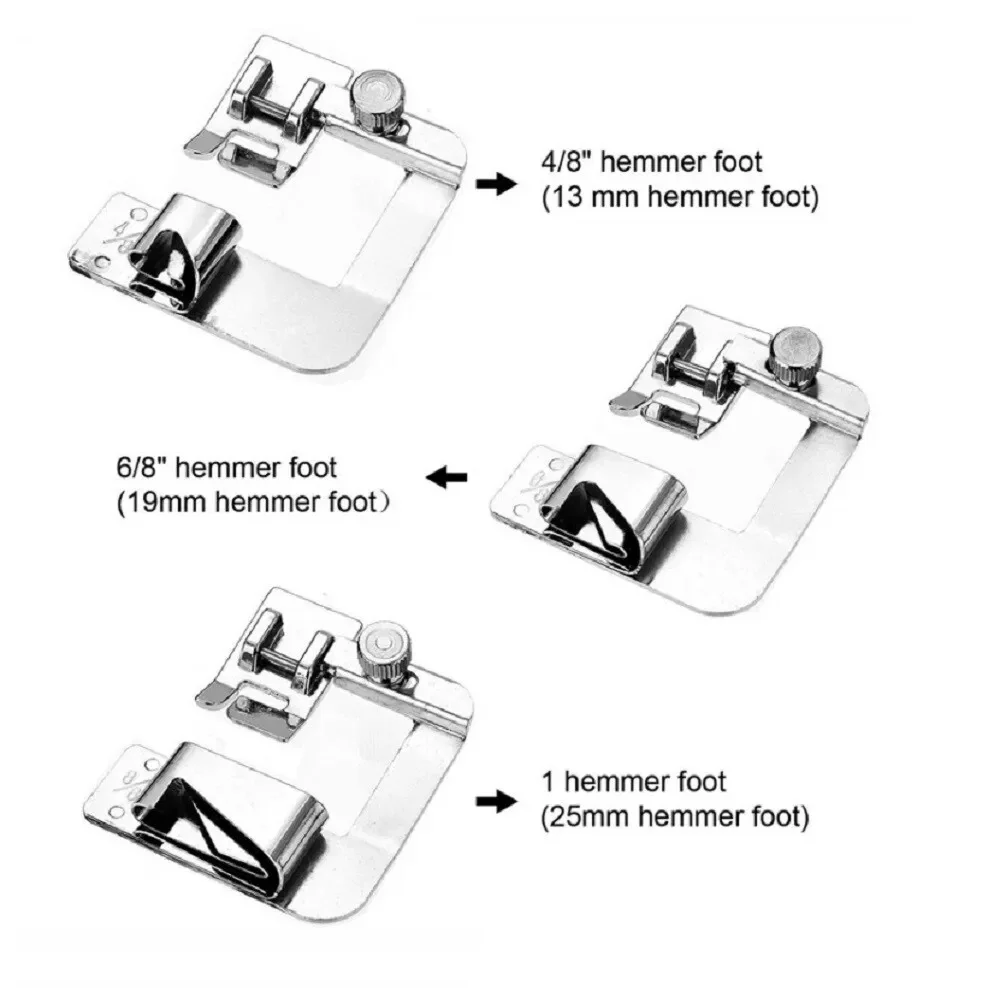 3 szt. Regulowana stopka do maszyny do szycia z szerokim rolowanym brzegiem Wąska rolowana stopka do obszywania do maszyny do szycia z niskim chwytem