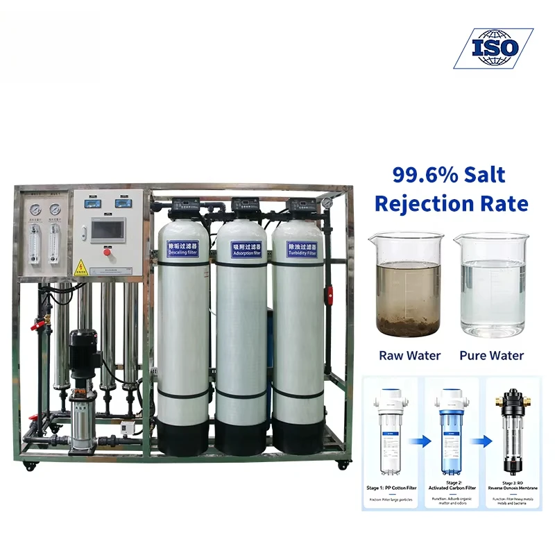 Lake And Well Water Dedicated Industrial RO System Custom 1 Ton High Efficiency Reverse Osmosis Filtration Unit