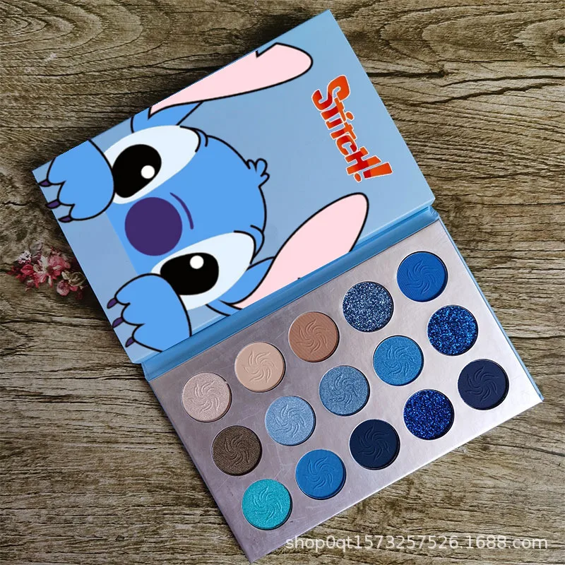 Creativity Stitch Eye Shadow Palette Colorful Fashion Student Girl Kawaii Cartoon Pattern Cosmetic High Capacity Life Supplies