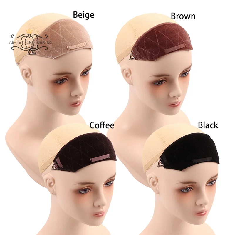 ที่คาดผมกำมะหยี่กันลื่นสำหรับวิกผมและท็อปเปอร์ผม  สายรัดศีรษะแบบสบายเพื่อการยึดวิกผมของคุณให้แน่น  สายรัดแบบปรับได้และมองไม่เห็นสำหรับผู้หญิง