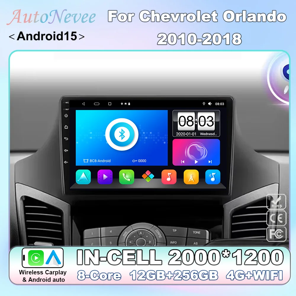 

Android Auto For Chevrolet Orlando 2010 - 2018 Car Radio Video Player Multimedia Head Unit GPS Navigation 4G WIFI BT No 2din DVD