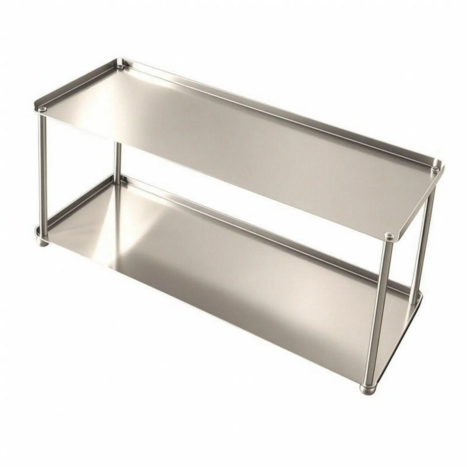 Stainless Steel Tabletop Storage Rack Multifunctional Storage Rack with Raised Edge Shelves Smudge-resistantResistant