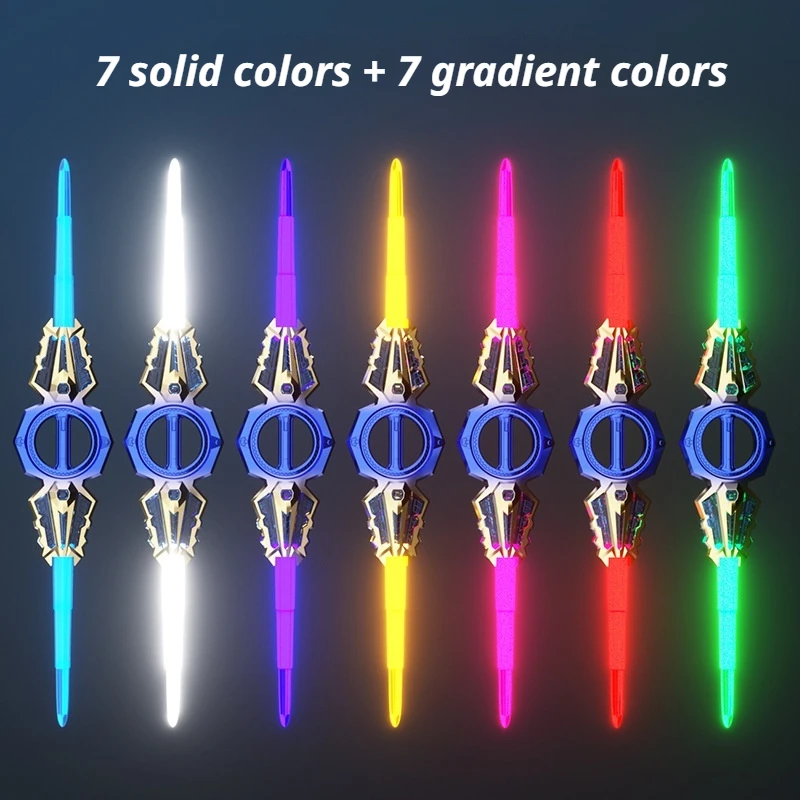 Espada Laser Telescópica com Luzes de Dupla Lâmina, Brinquedo LED para Meninos, Presente de Aniversário, Cosplay