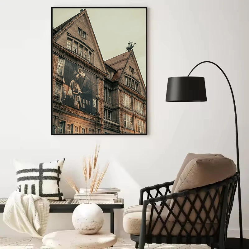 Retro European Cityscape Street Scene Building Venice Canal View Poster Canvas Paintings Wall Art Pictures Home Bedroom Decor