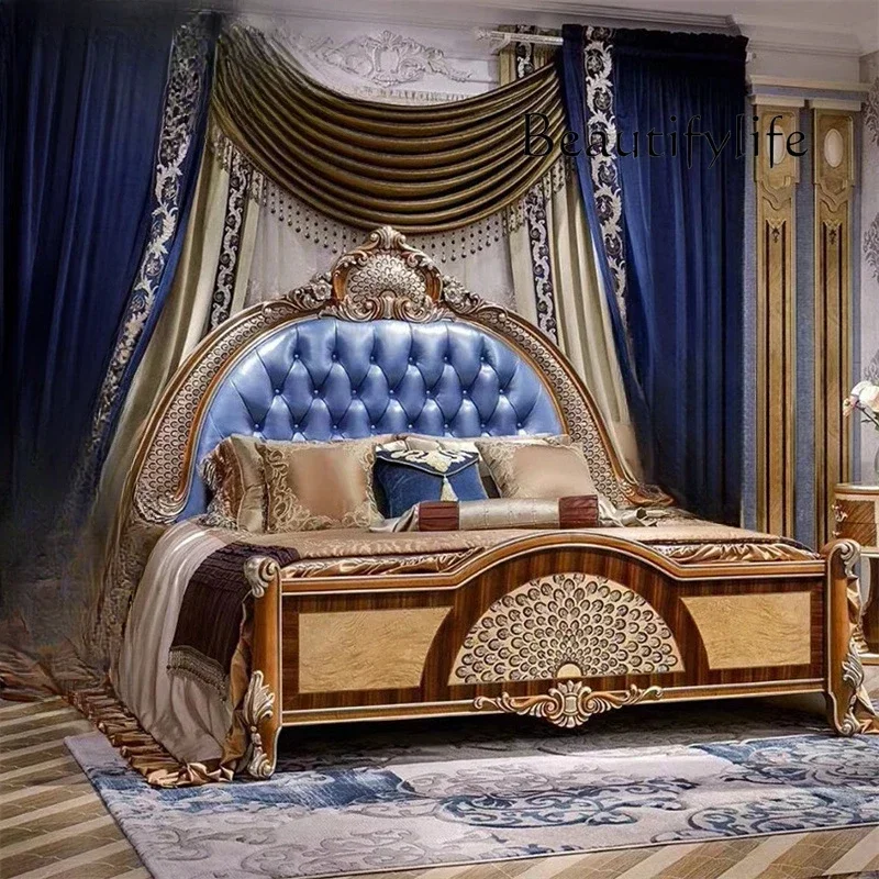 

Скандинавская неоклассическая мебель для спальни из массива дерева, двуспальная кровать ручной работы 1,8