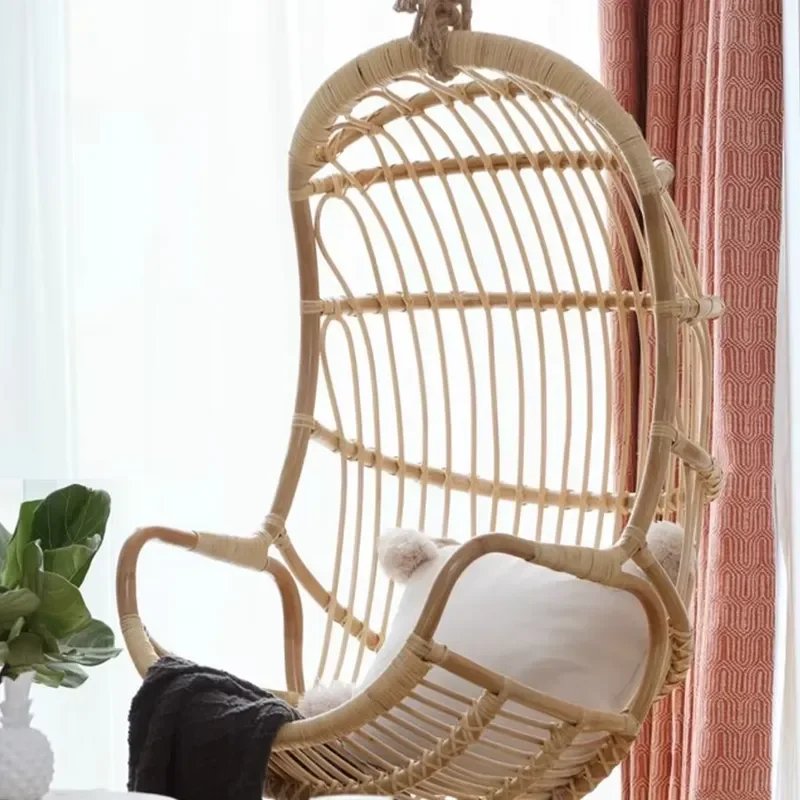 Viral Outdoor Indoor Rattan Hanging Chair Lazy Bird Nest Rocking Cradle Chair for Courtyard Home Balcony Patio Leisure