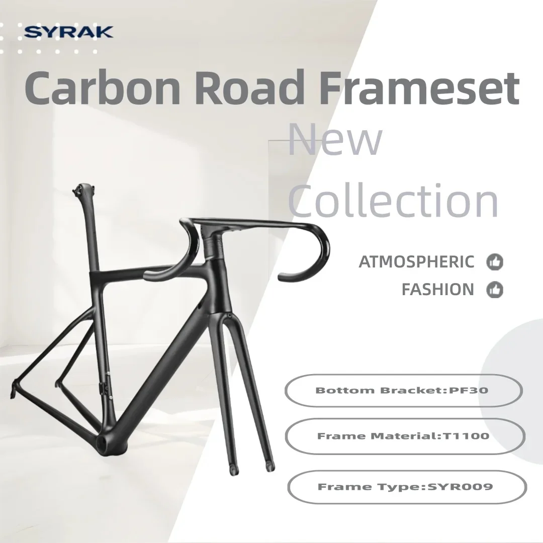 

SYRAK Aero Lightweight Carbon Road Bike Frame Rim Brake T1100 Road Racing Bicycle Frame Set Internal Cycling Road Bike Frameset