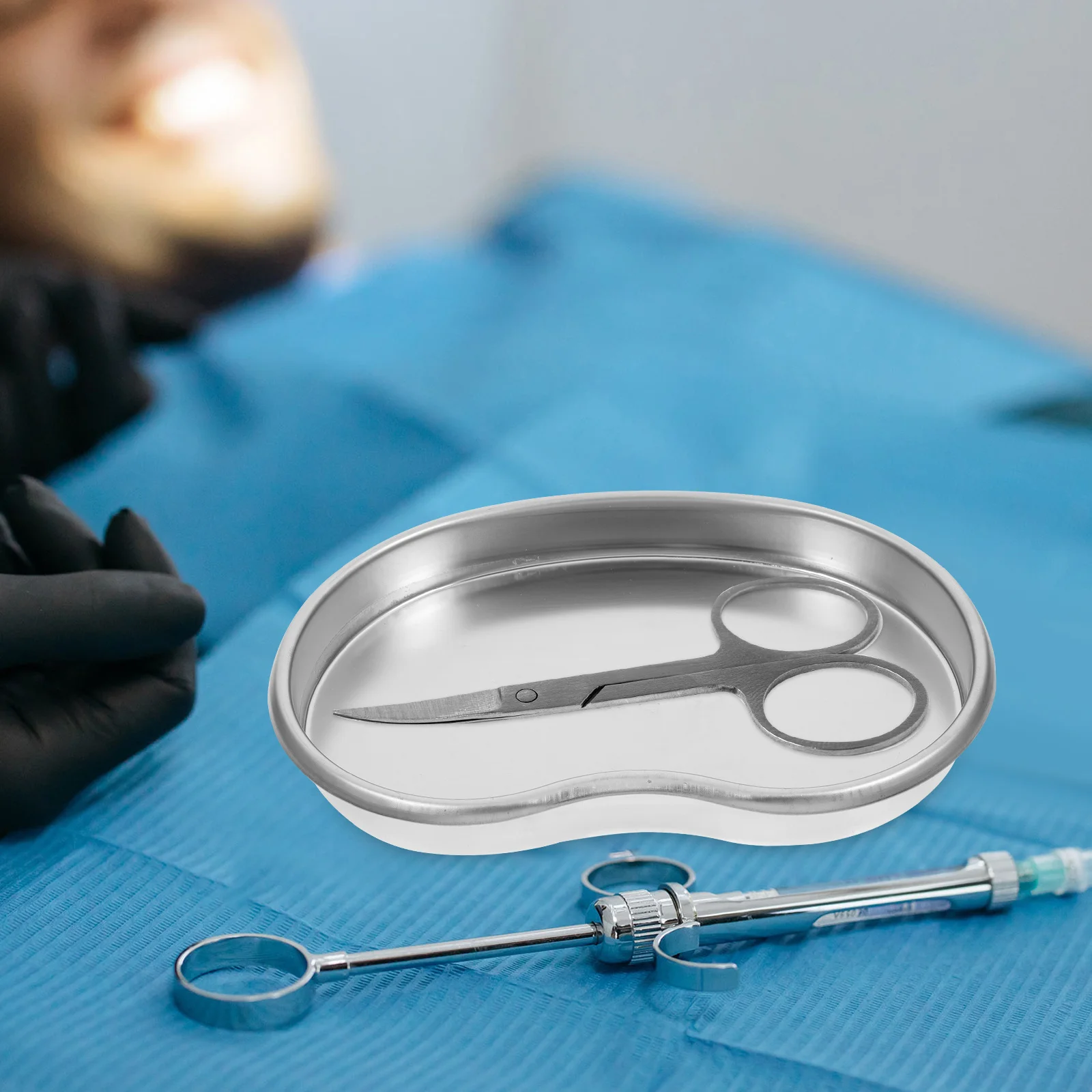 

Dental Stainless Steel Curved Tray 304 Medical Instrument Tray High Pressure Resistant Durable for Tooth Extraction Dentist