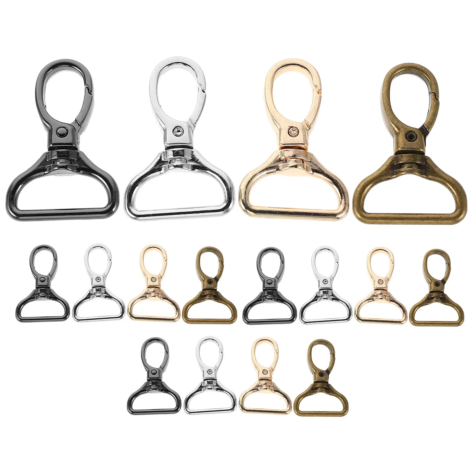 16Pcs Metal Swivel Lobster Clasps 25mm D Rings Snap Hooks Rotatable Keychain Jewelry Making Backpacks Lanyards
