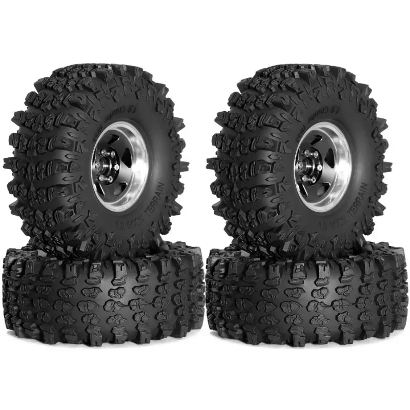 

4pcs 118mm Metal 1.9" Beadlock Wheel Rim Tire Set for 1/10 RC Crawler Car Axial SCX10 Wraith RR10 Capra Trxs TRX4 YK4082