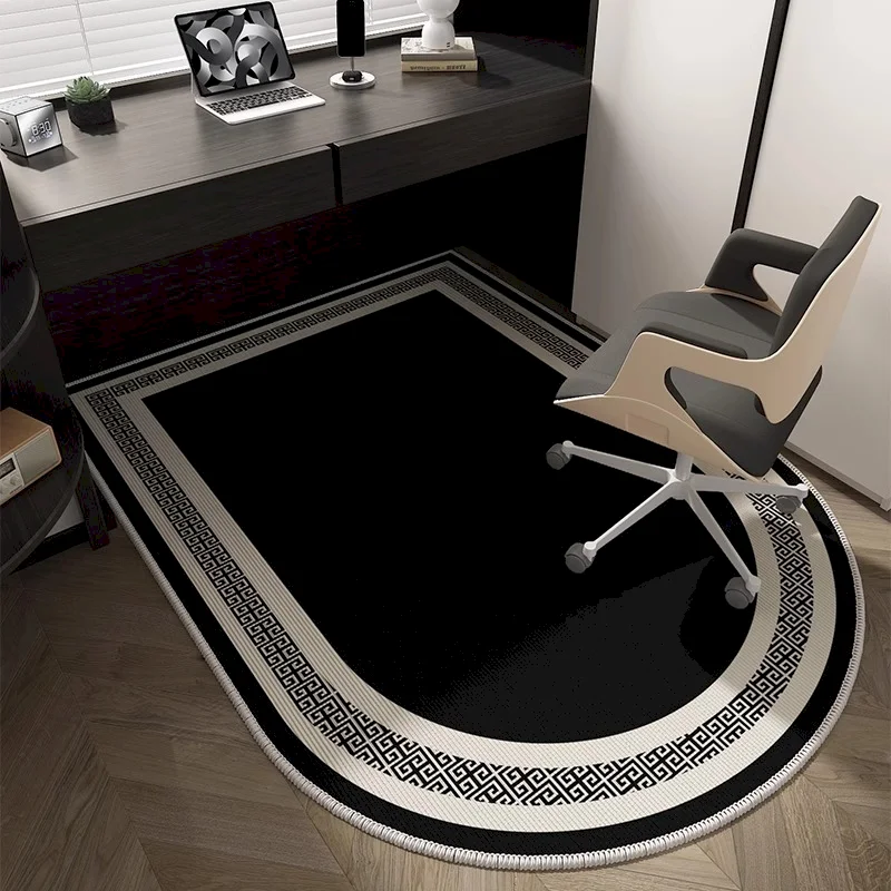 VIKAMA Chessboard Half circle Carpet Anti slip Noise Reduction Soft Gaming Chair Cushion Minimalist Interior Decoration
