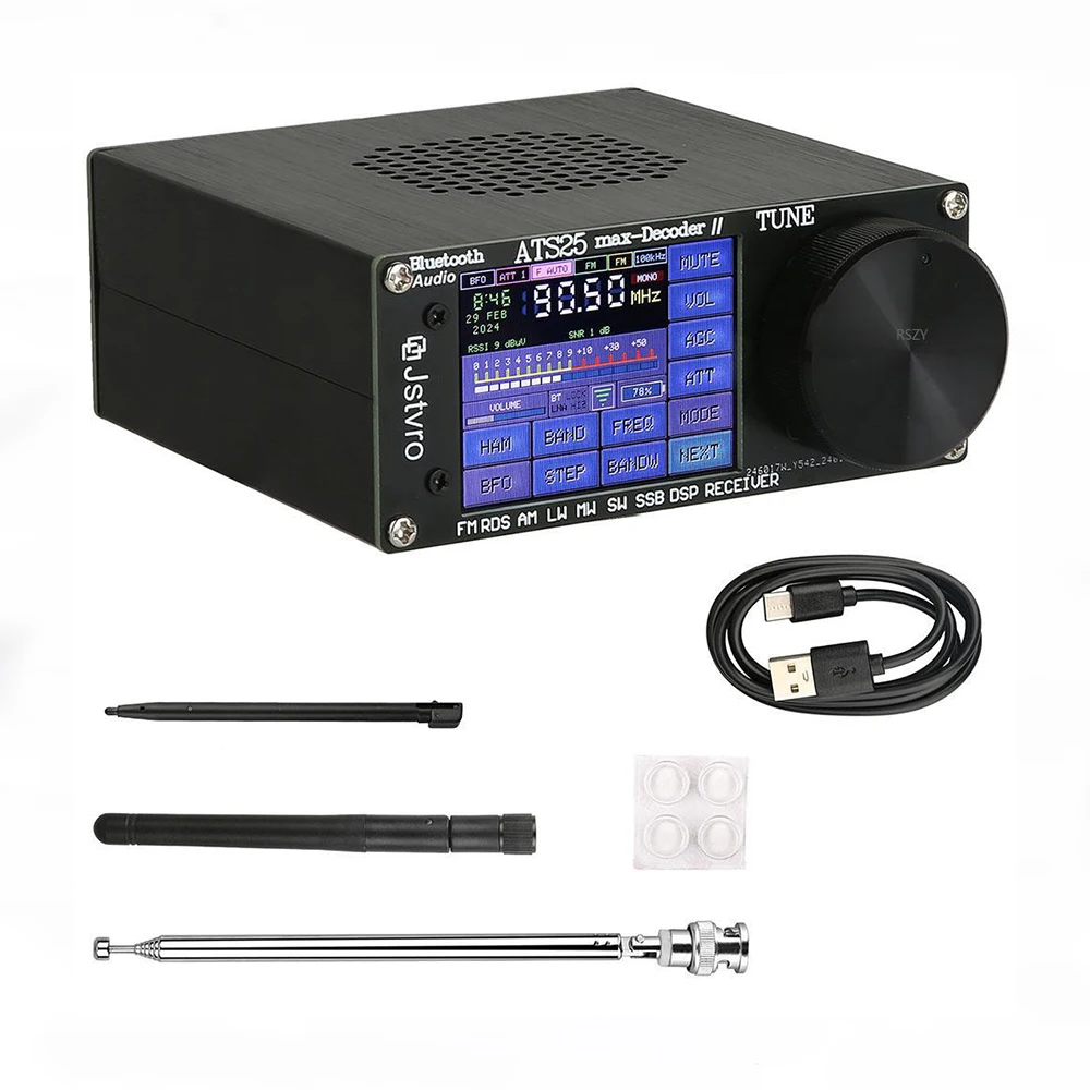 New ATS25 Max Decoder II Full Band Radio Receiver (LW/MW/SW/FM/SSB) DSP Radio Receiver Digital Decoder for FT8/FT4/PSK/RTTY