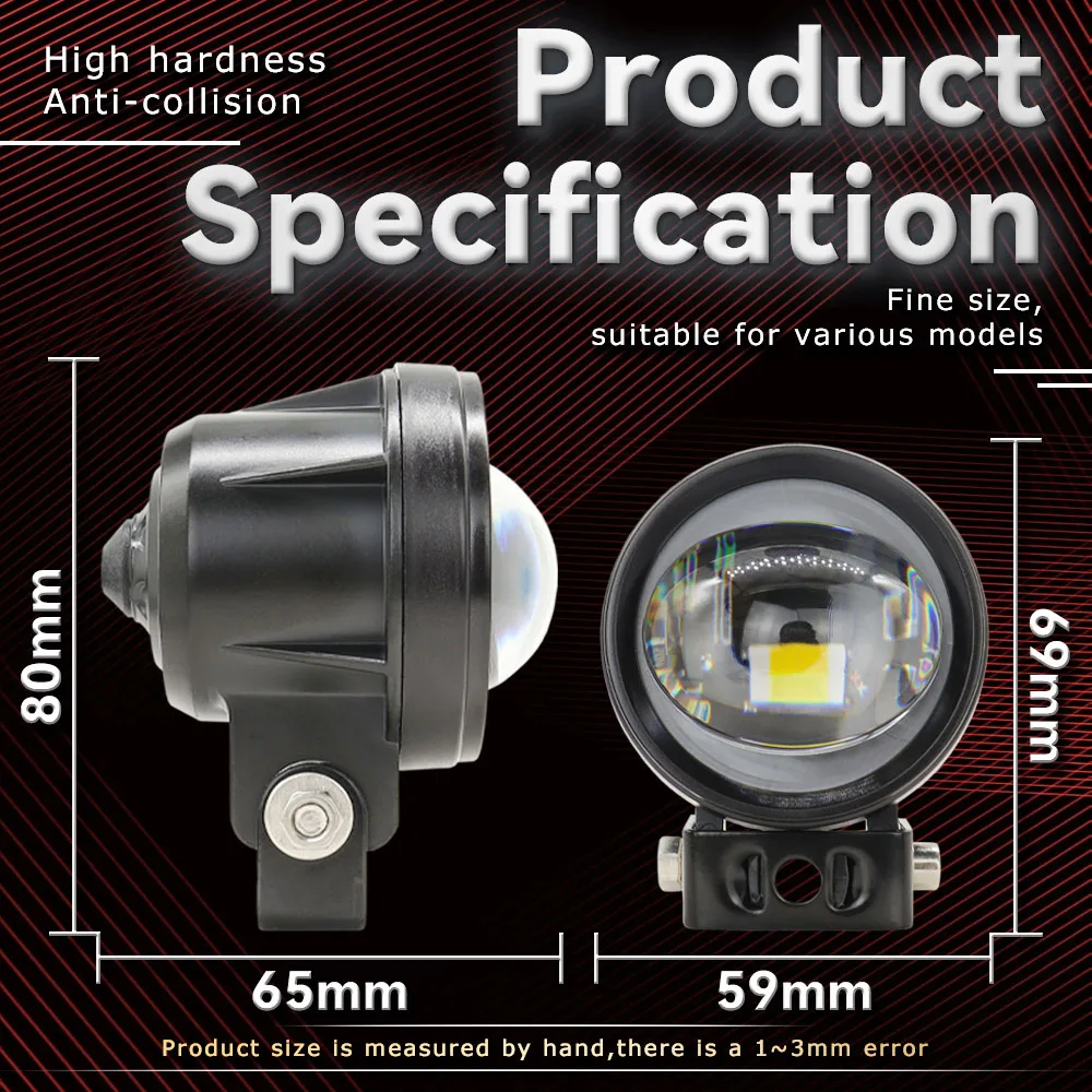 2 بوصة الدراجات النارية المصباح مساعد Led الأضواء أبيض أصفر دراجة نارية مصباح قيادة Led ضوء العمل للطرق الوعرة 4x4 سيارة Suv