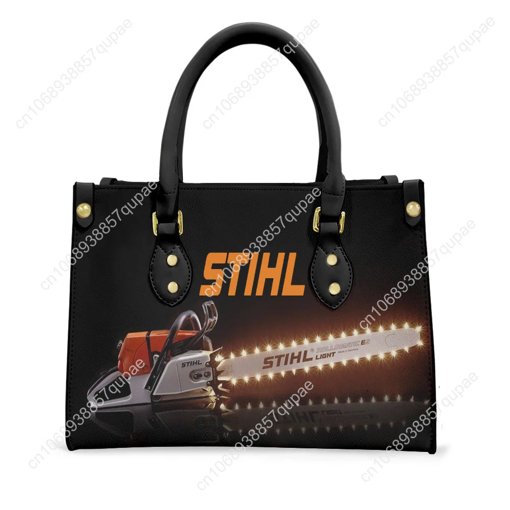 

Stihls Chainsaw Pattern Tote Bag Purse Womens Mens Personalized Text Image PU Leather Handbag Business Shopping Gift Bags