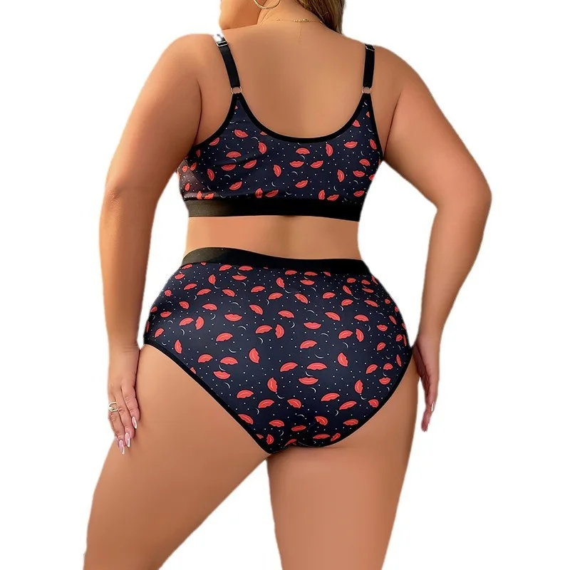 Plus Size Sexy Lingerie Push Up Adjustable Bra Set Women's Pure Seductive Thin Breathable Underwear XL 2XL 3XL 4XL