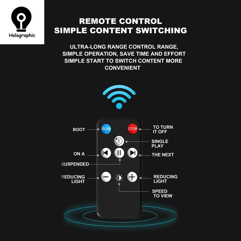 65cm 3D Fan Hologram Projector Wifi Led 3D Display Advertising logo Light Remote Advertise Display Light Logo Lamp