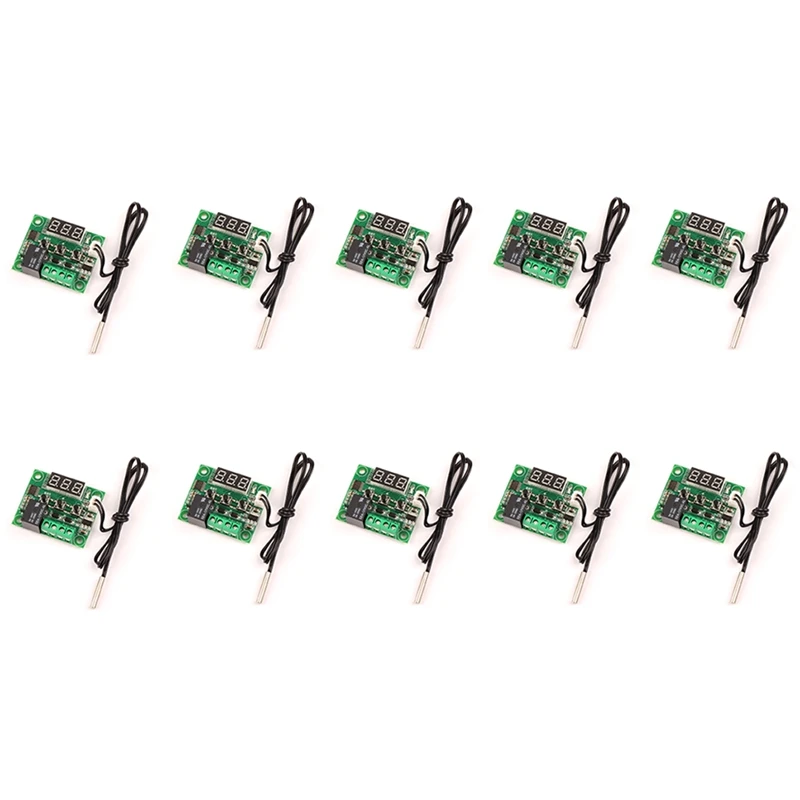 10 PCS W1209 DC 12V Red Heat Cool Temp Thermostat Temperature Control Switch Temperature Controller