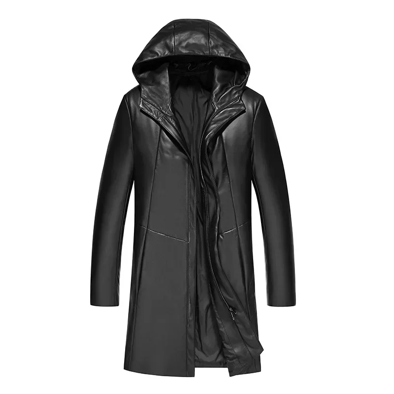 Men's Winter Coat Sheepskin Leather Jacket Men Clothing Mid-length Warm Mens Jacket Male Jaqueta De Couro Masculino Zm