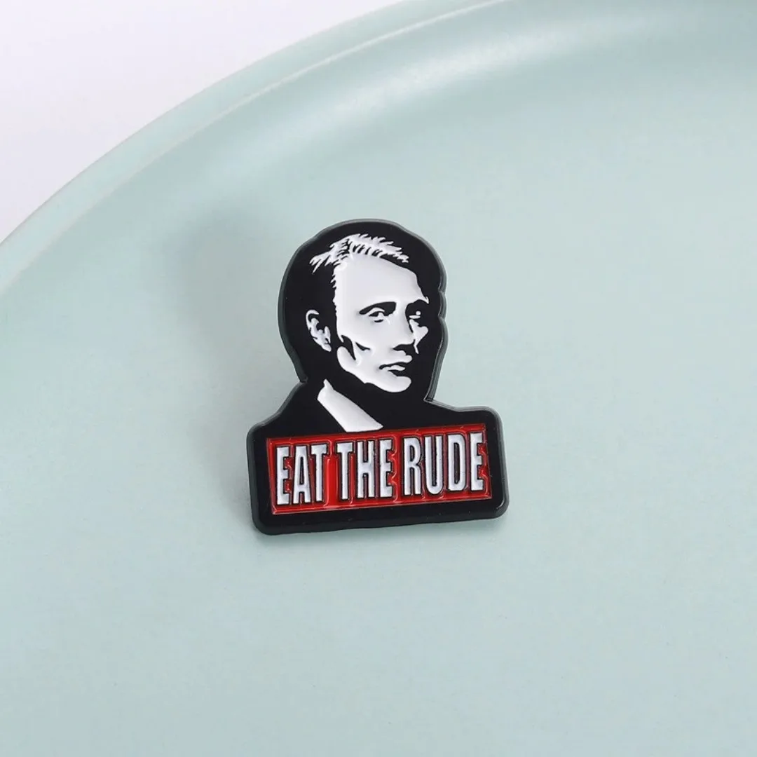 Classic Movie Enamel Pin Lecter Eat The Rude Brooch Clothing Decorate Gift Thriller Enthusiasts Badge Metal Accessory Wholesale