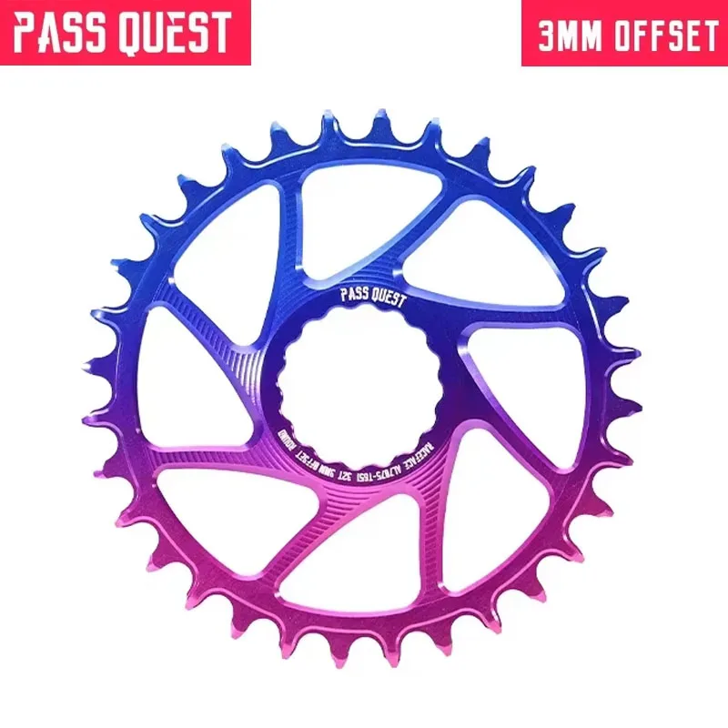 

PASS QUEST 3mm (offset) Violet Blue 28T-38T Narrow Wide Chainring for RACE FACE RF Direct Mount Crank set Bicycle Accessories