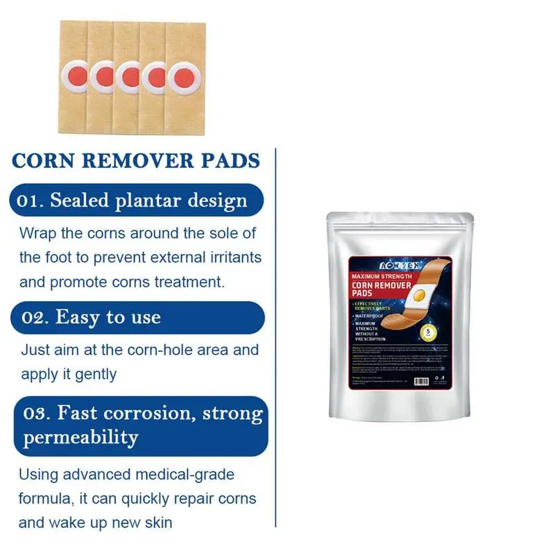 5 pezzi/set cuscinetti per la rimozione del mais adesivi Hyperplasia Tissue ingredienti sicuri trattamenti per cerotti per gli occhi di pollo gesso medico