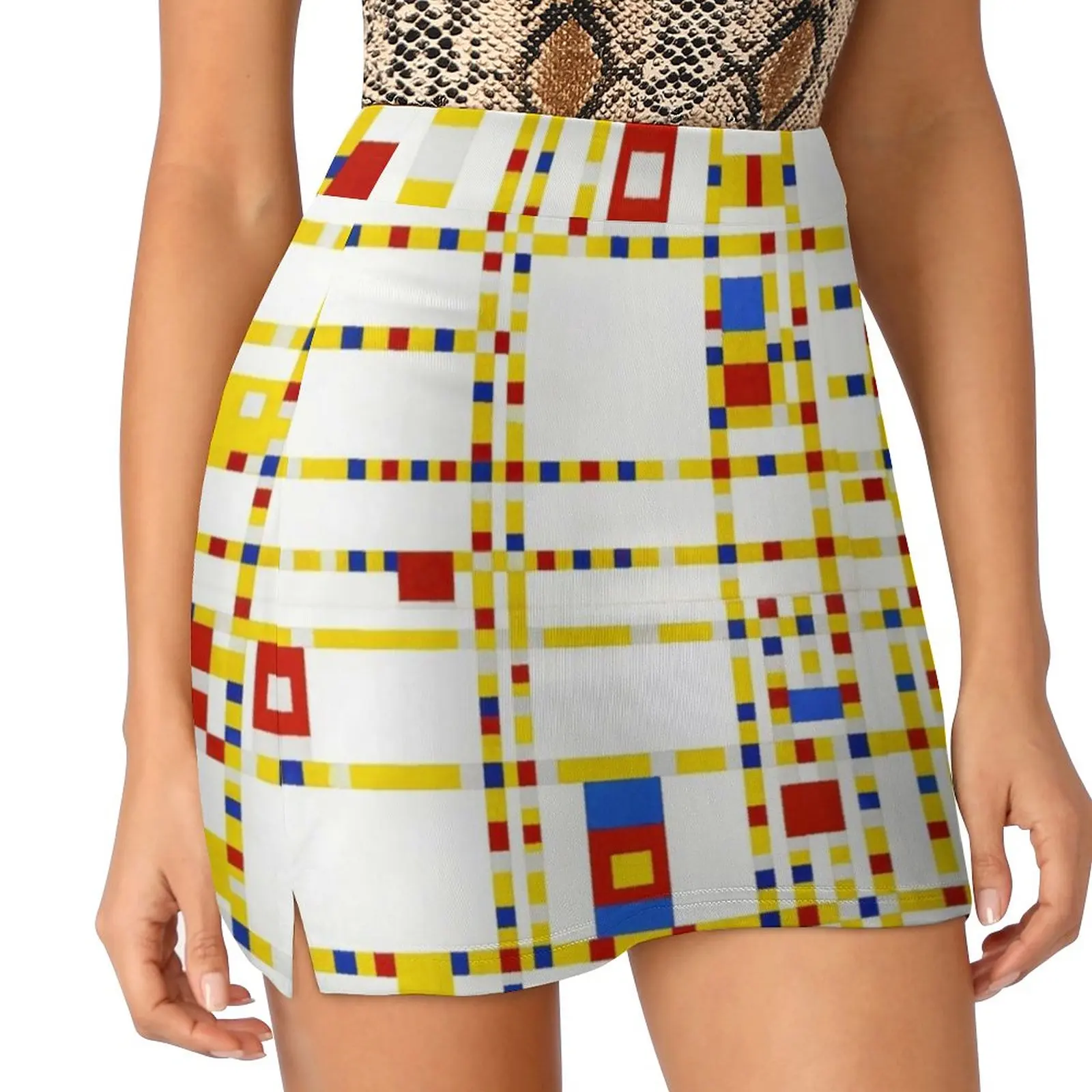 Mondrian Abstract Art Korean Fashion Skirt Summer Skirts For Women Light Proof Trouser Skirt Mondrian Broadway Boogie Woogie