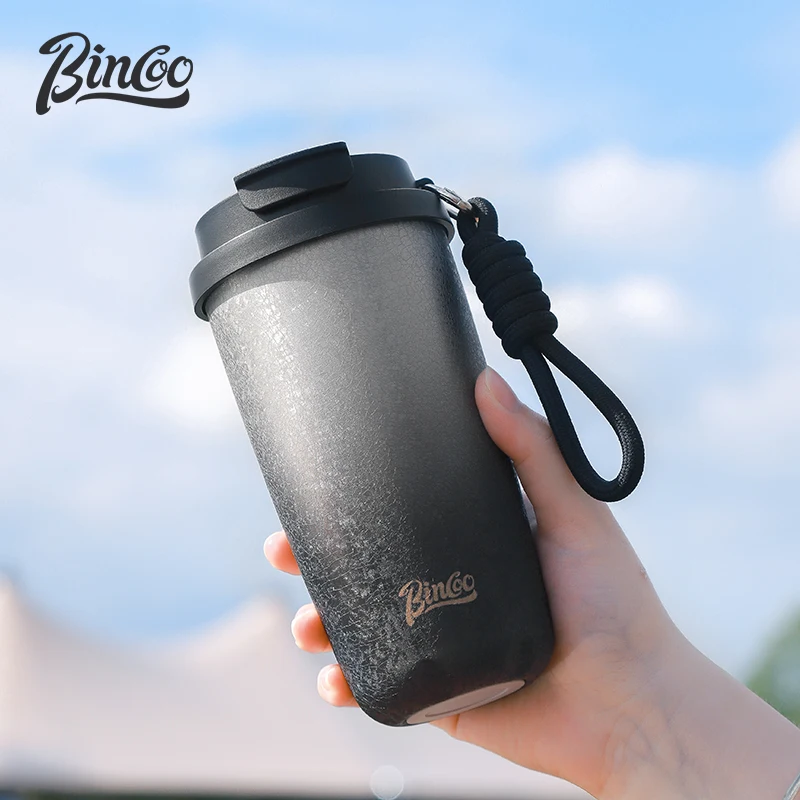 

Bincoo 500Ml 304 Stainless Steel Insulated Coffee Cup With Lifting Rope Portable Vacuum Bottle Insulated Cup Tea Cup