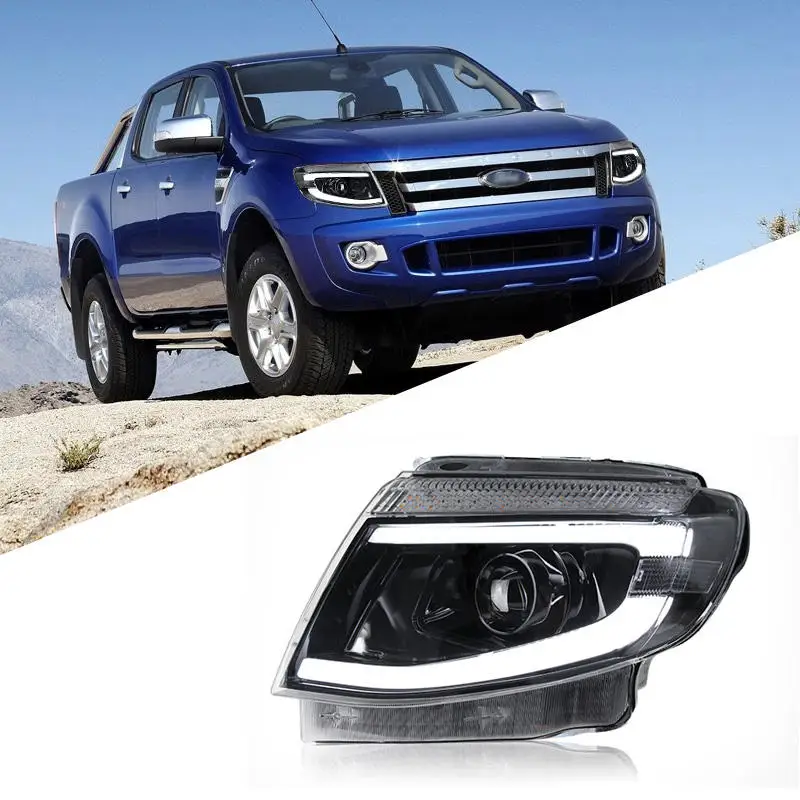 For 2012-2014 Ford Ranger T6 Led Headlights Assembly Modified LED daytime running lights running water turn signal