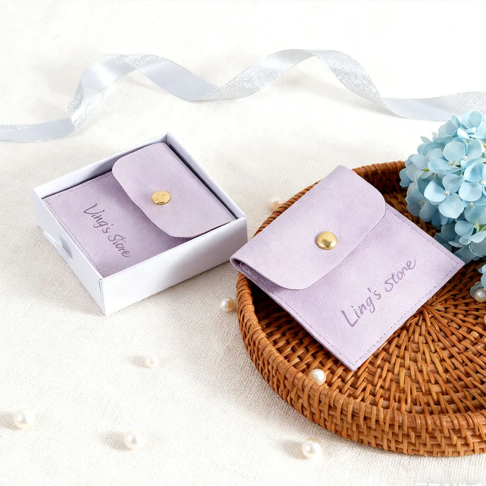 

Jewelry Packaging Pouches Small Gift Bags Custom Logo Wholesale 100pcs Rings Earrings Organizer Bag Christmas Wedding Decoration