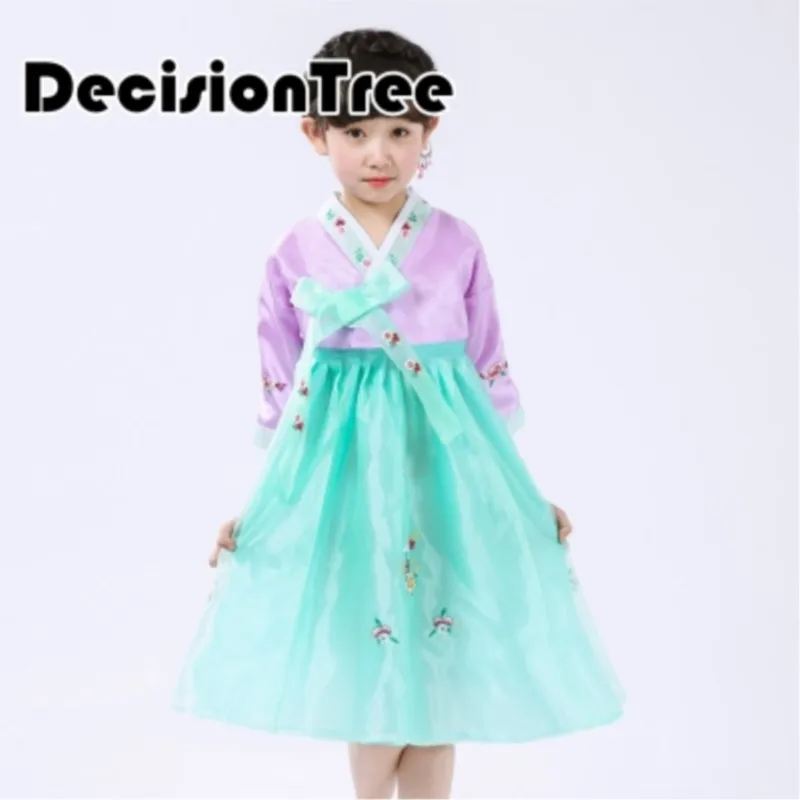 2025 new korean traditional dress hanbok for girls boys yellow pacific islands clothing stage performance clothing