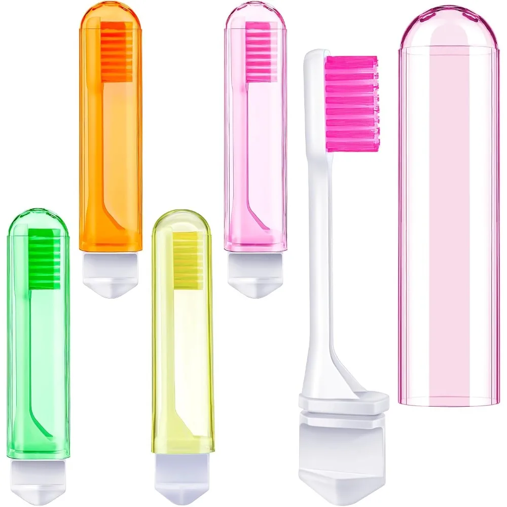 

1pc Travel Toothbrush Set , Soft Bristle Mini Foldable Tooth Brush with Case, Individually Wrapped Small Portable Toothbrush