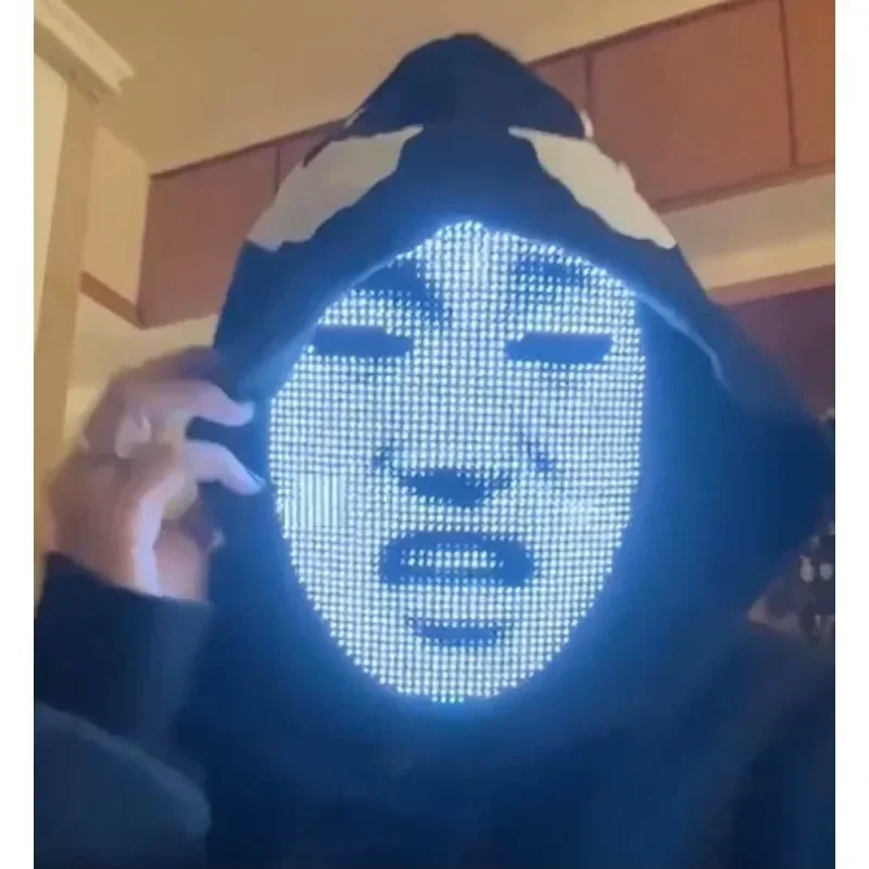 Full Face Light APP Induction Face Change LED Halloween Cosplay Electronic Mask