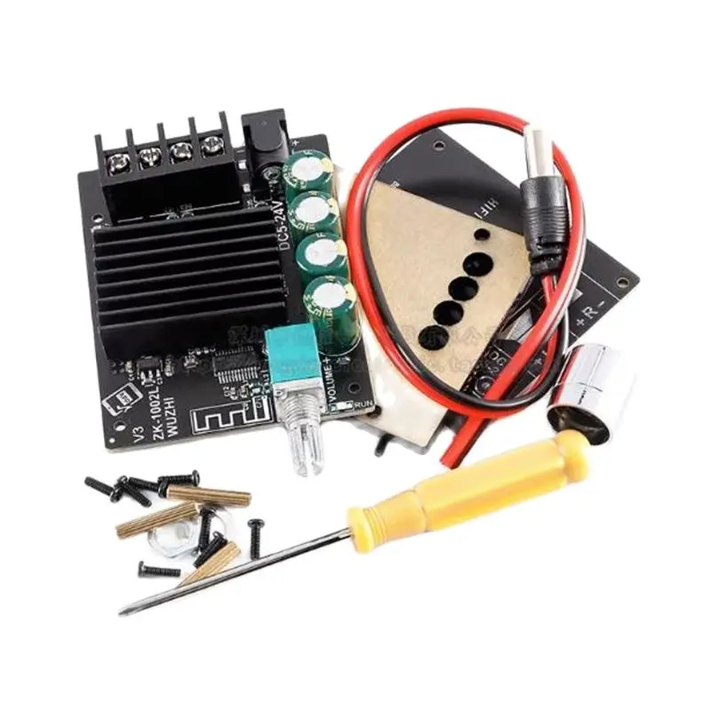 미니 2.0 스테레오 블루투스 5.0 디지털 앰프 보드 모듈, 볼륨 스위치 ZK-1002L, 100W * 2