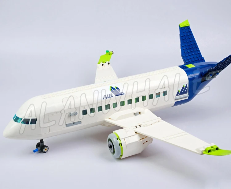 913pcs City Passenger Airplane Airstair Apron Bus Pushback Tug Catering Truck 61006 Building Block toys Compatible With Model