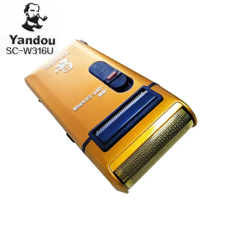 Afeitadora eléctrica YANDOU para hombres, maquinilla de afeitar recta, hoja recargable, se puede reemplazar, Color dorado, cuidado facial, maquinilla de afeitar de seguridad para hombres