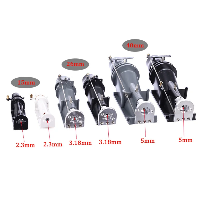 Water Jet Thruster RC Boat 15/26/40mm Water Jet Thruster Boat Pump Spray with 2 blades/3 blades Propeller Coupling for RC Boat