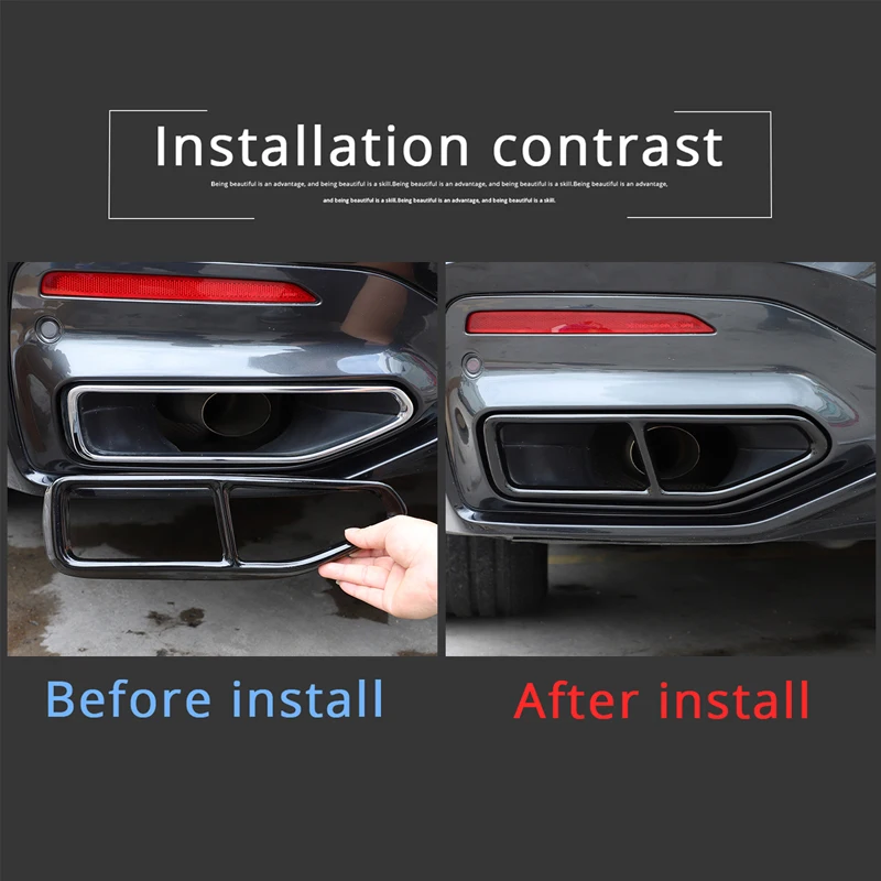 For BMW 7 Series G11 G12 LCI 2019-2022 Stainless Steel Quad Exhaust Tailpipe Trim Cover Glossy Black 730Li 740Li 750Li 2Pcs